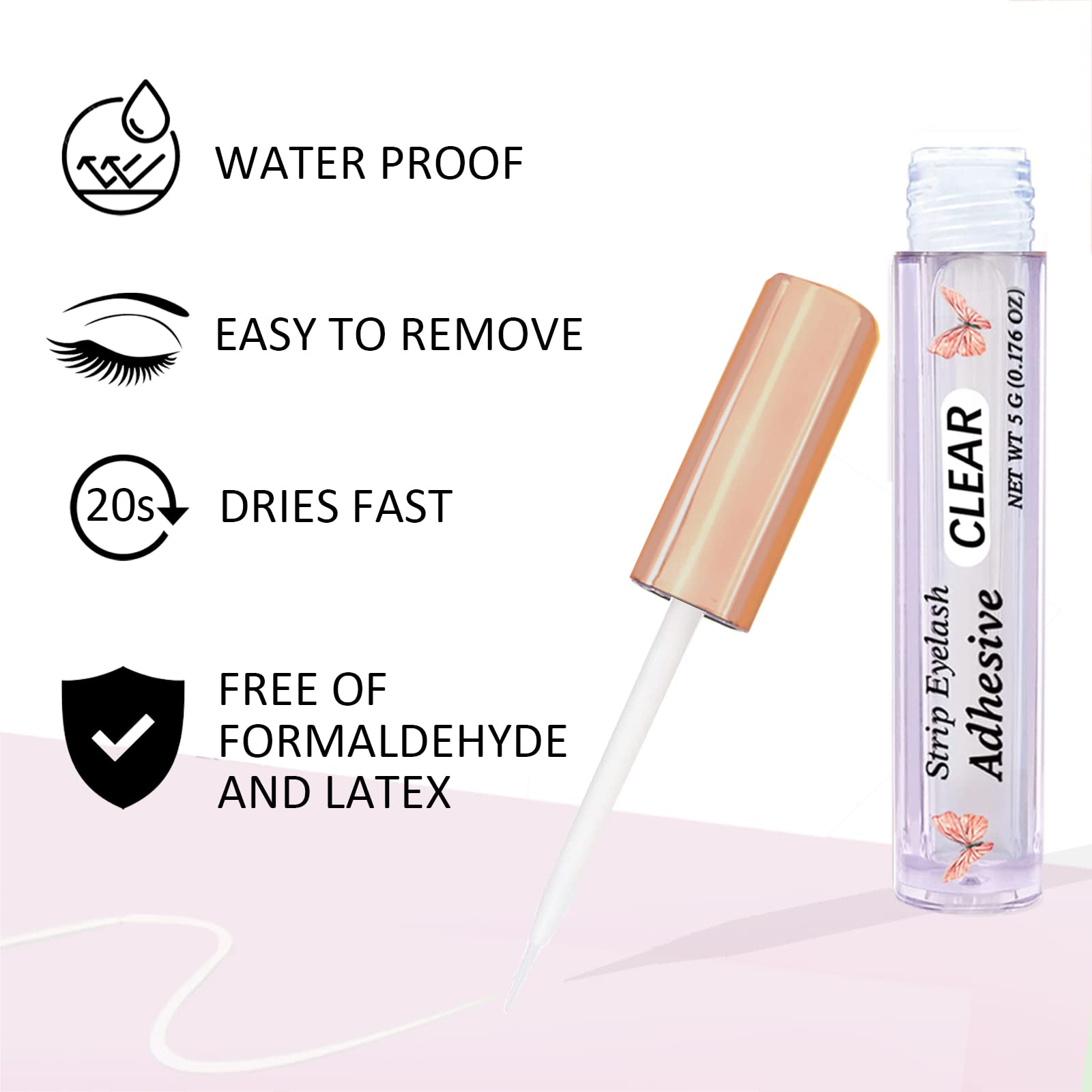 CMNRO latex-free eyelash adhesive is gentle on sensitive eyes.