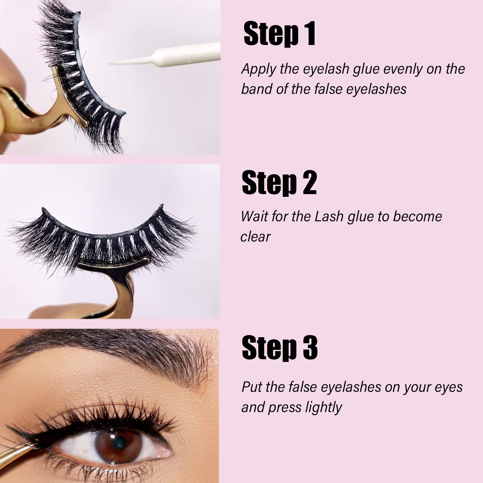 CMNRO clear lash glue is easy to remove with makeup remover.