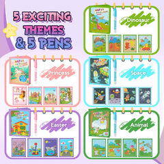 CMTOOP water coloring book dinosaurs with reusable pages for endless color fun