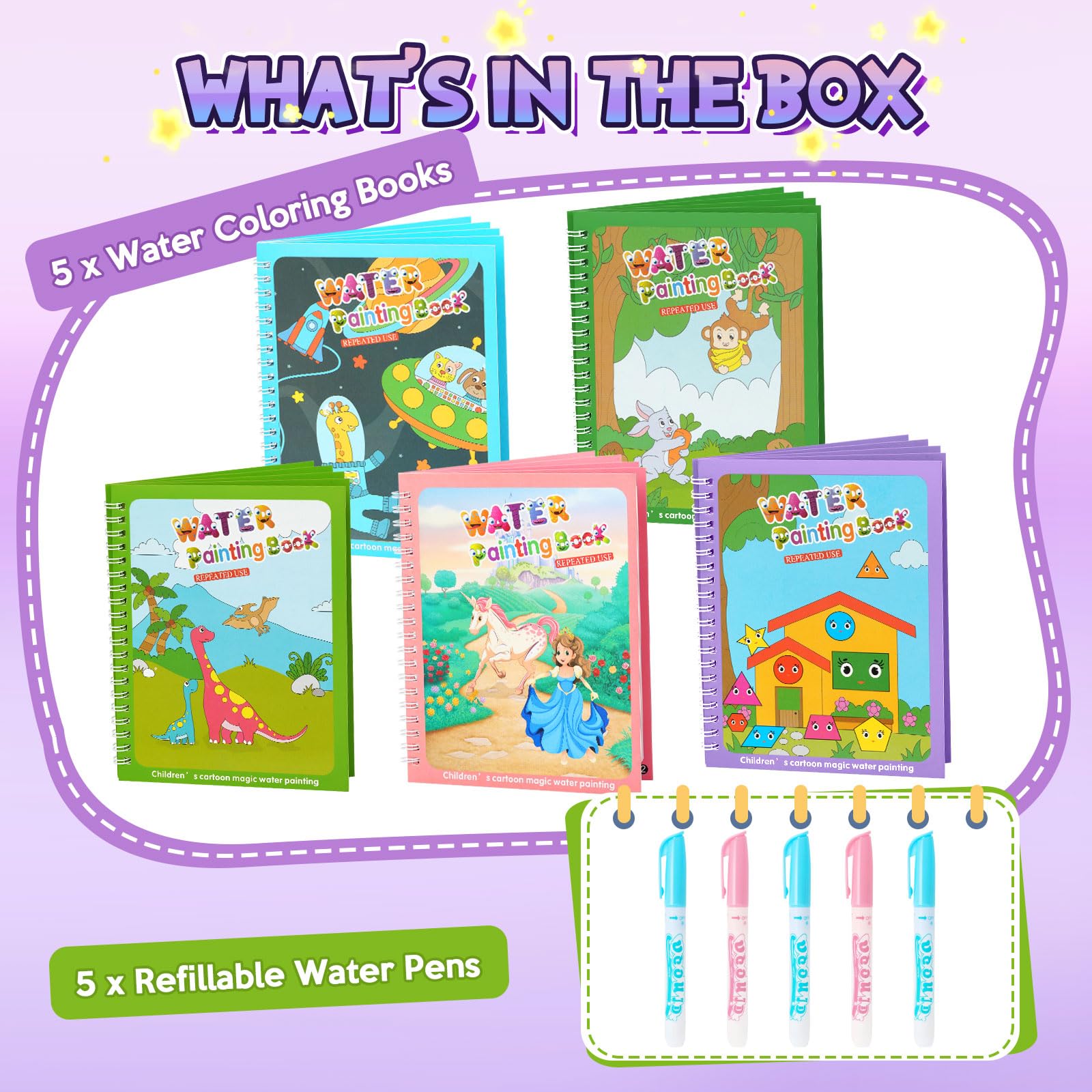 CMTOOP eco-pages water coloring book supports sustainable, reusable art