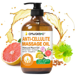 CMWGKBC Anti-Cellulite Oil bottle pour for smooth, hydrated skin during massage.