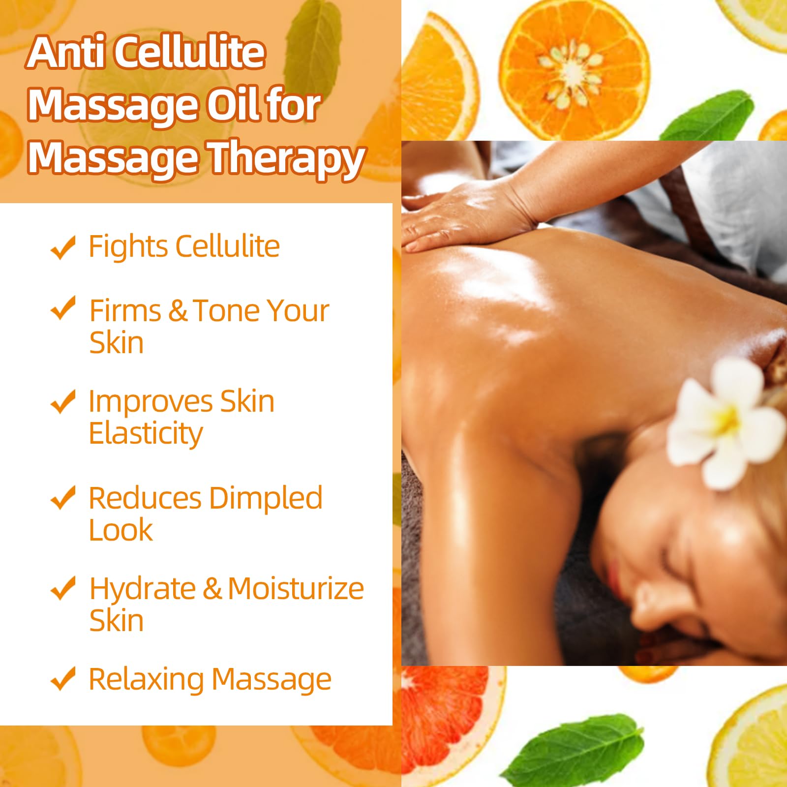 CMWGKBC Cellulite Oil applied to hips and abdomen to help with texture and tone.