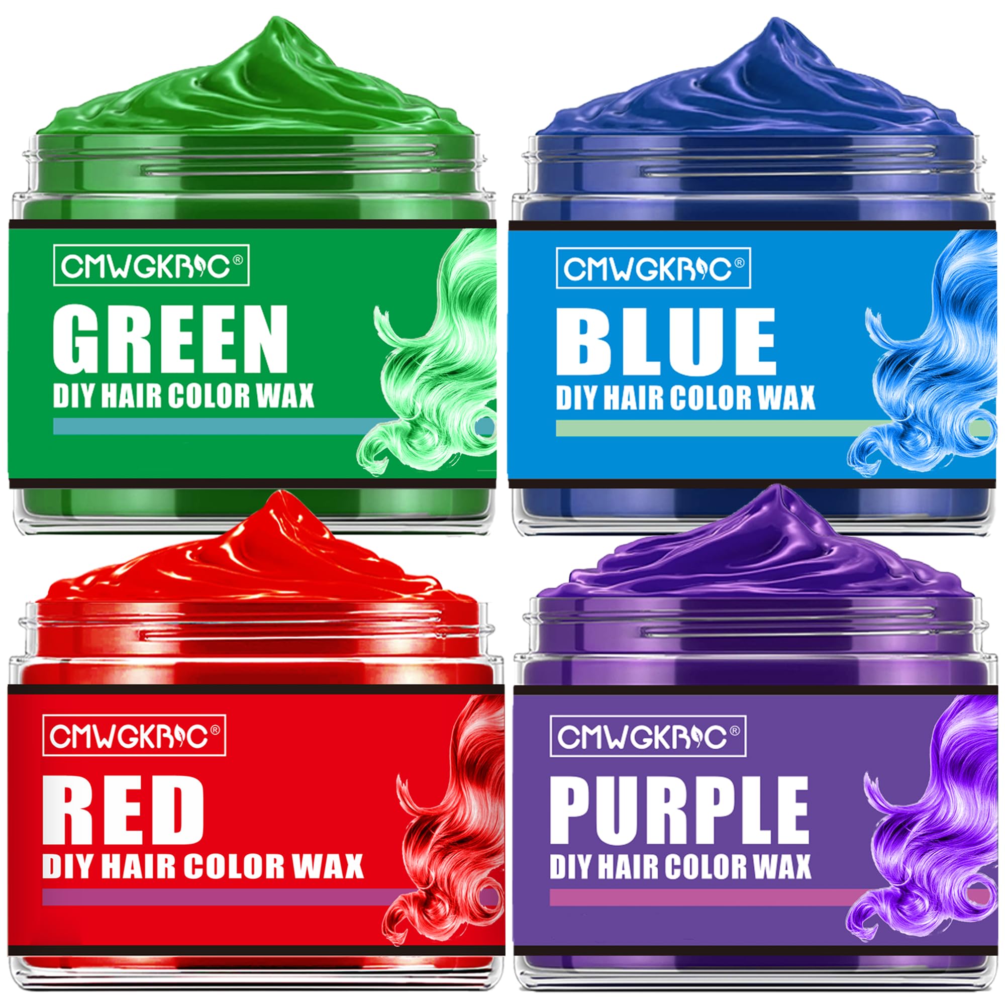 CMWGKBC four colors hair color green applied for a playful temporary style