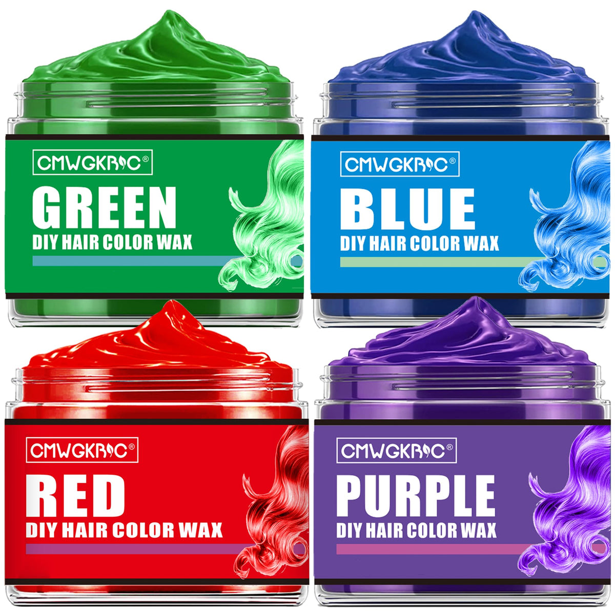 CMWGKBC four colors hair color green applied for a playful temporary style