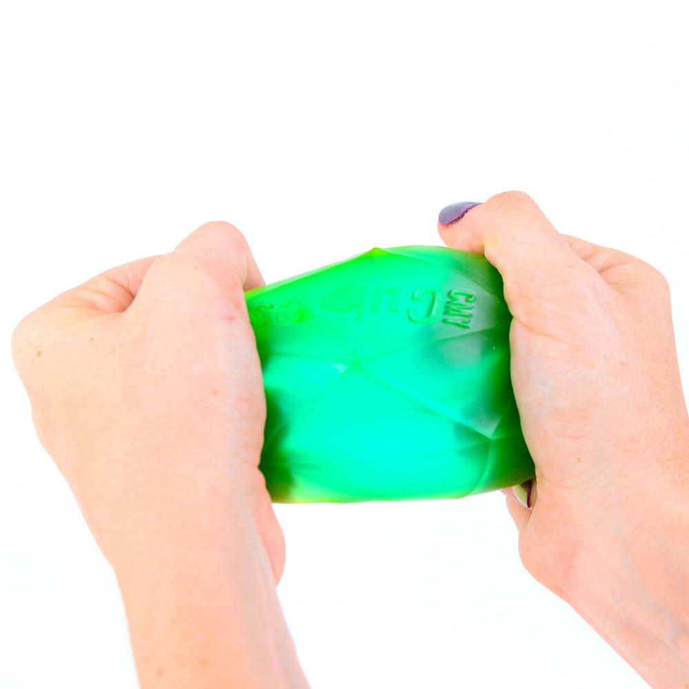 CMY Cubes PolySquish icosahedron: a collectible keepsake that's fun to squish.
