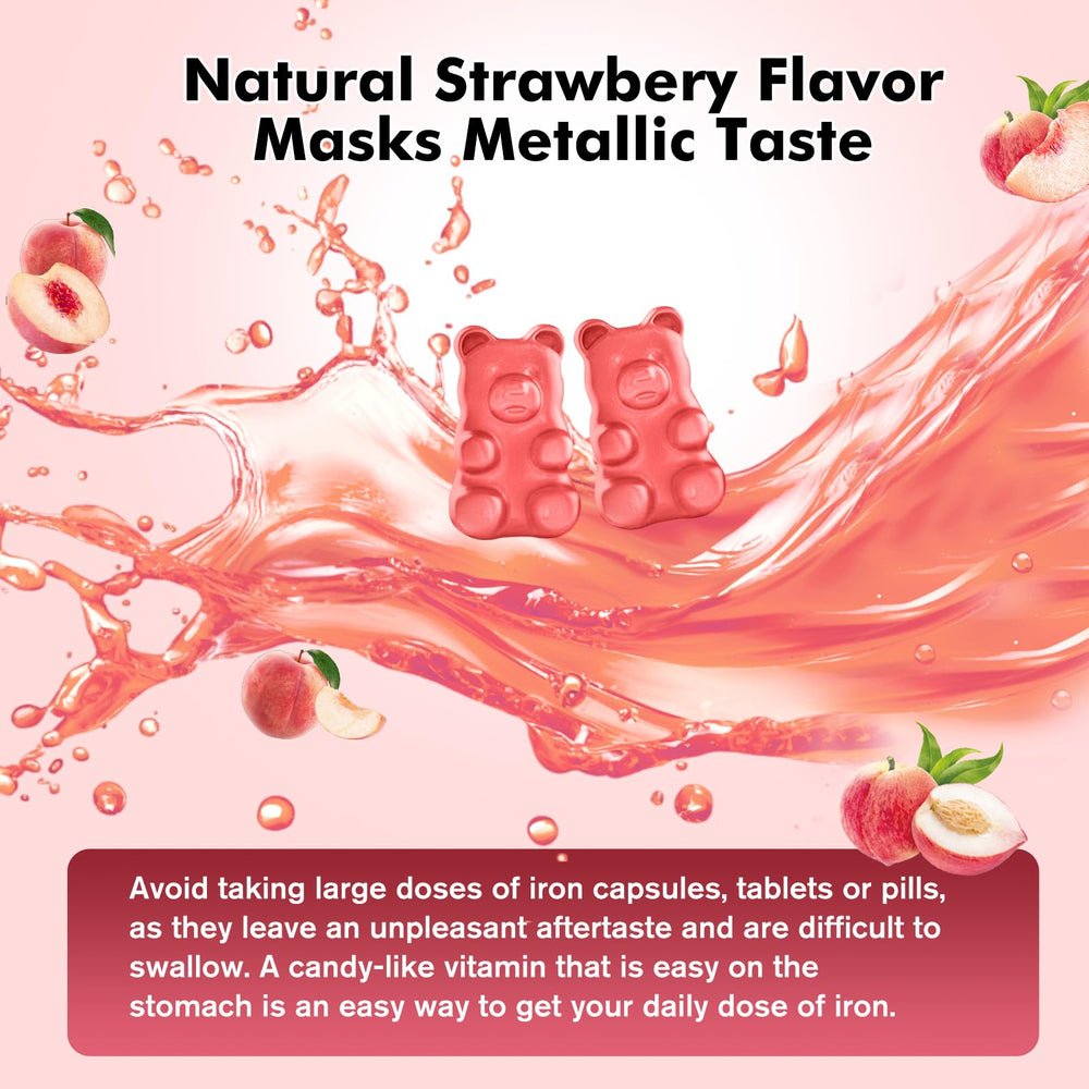 CNCHEF iron gummies serving size information on packaging
