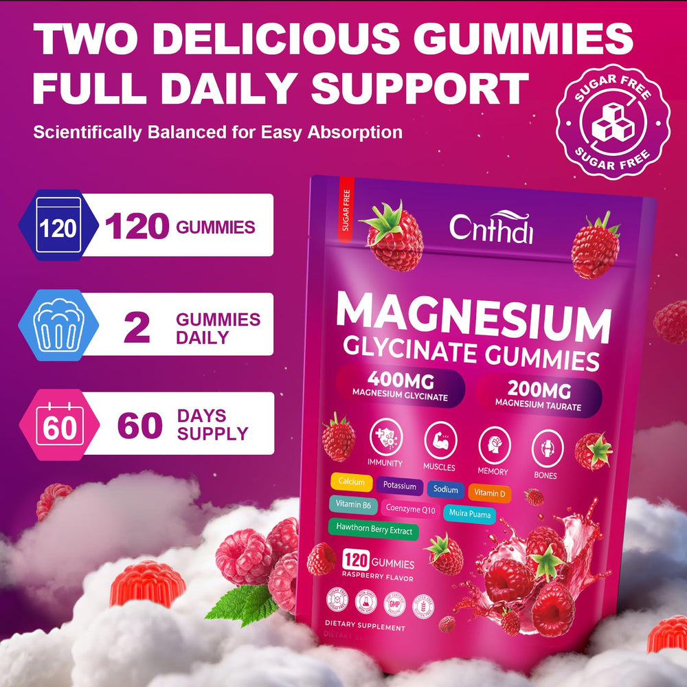 CNFHDI magnesium gummies 600mg kid-friendly pack, easy daily ritual for children and adults.