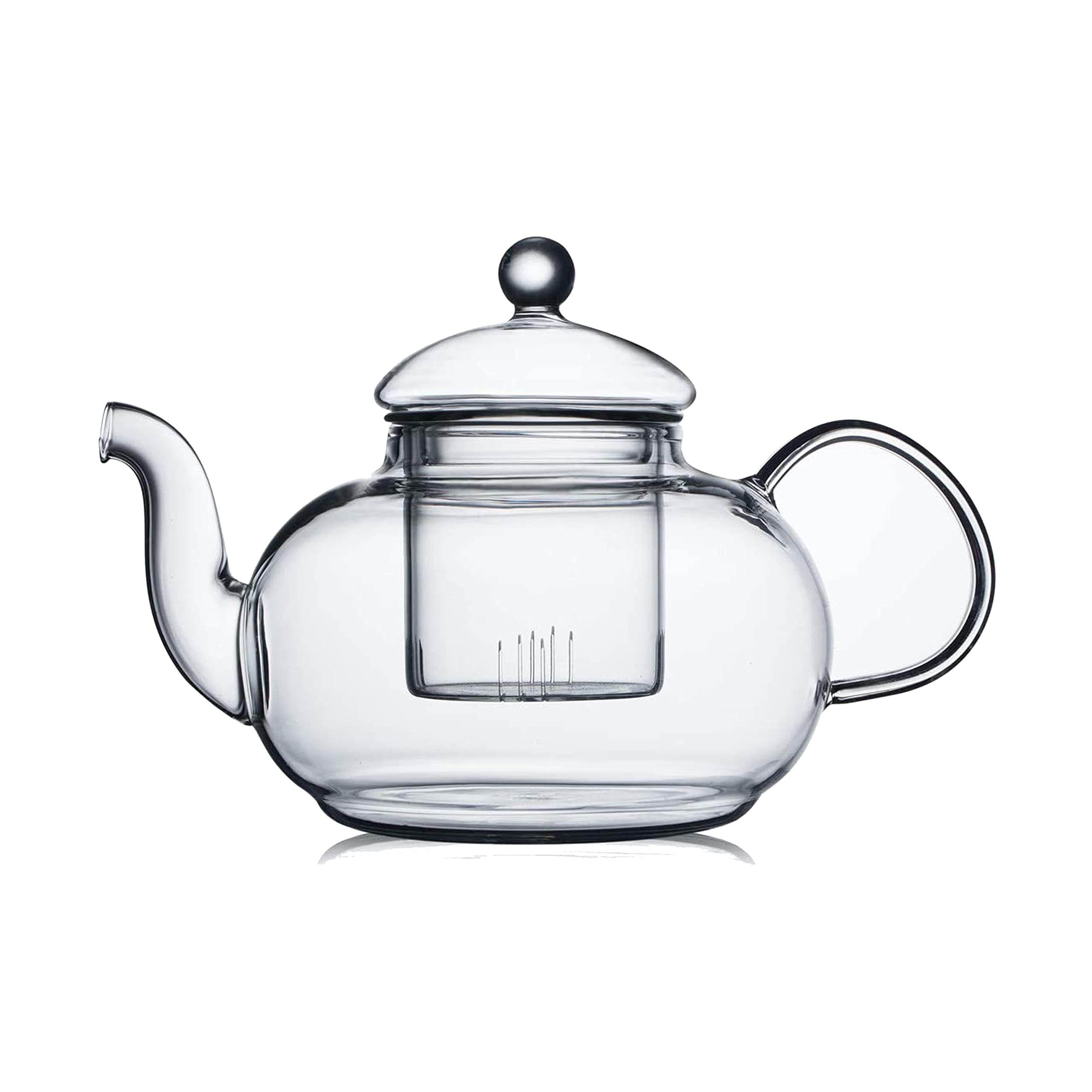 CNGLASS glass teapot with removable infuser for blooming tea brewing.