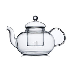 CNGLASS glass teapot with removable infuser for blooming tea brewing.