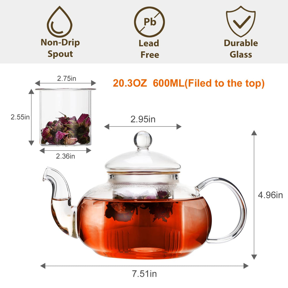 CNGLASS teapot is top-rack dishwasher safe for easy cleanup.