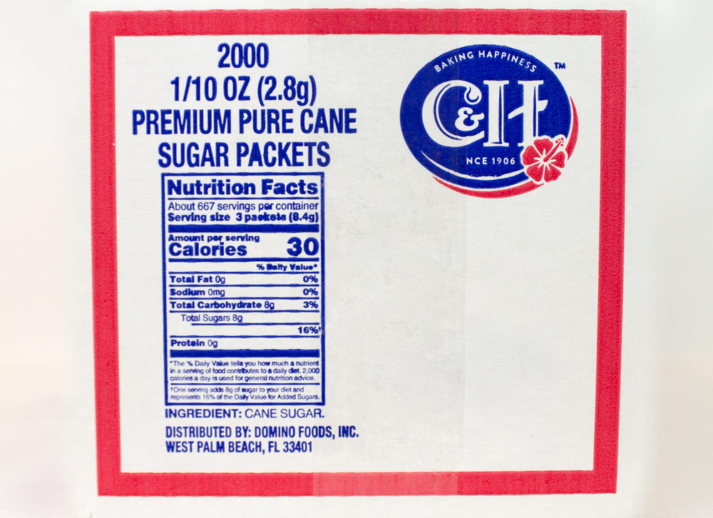C&H pre-measured packets arranged for quick, mess-free sweetening