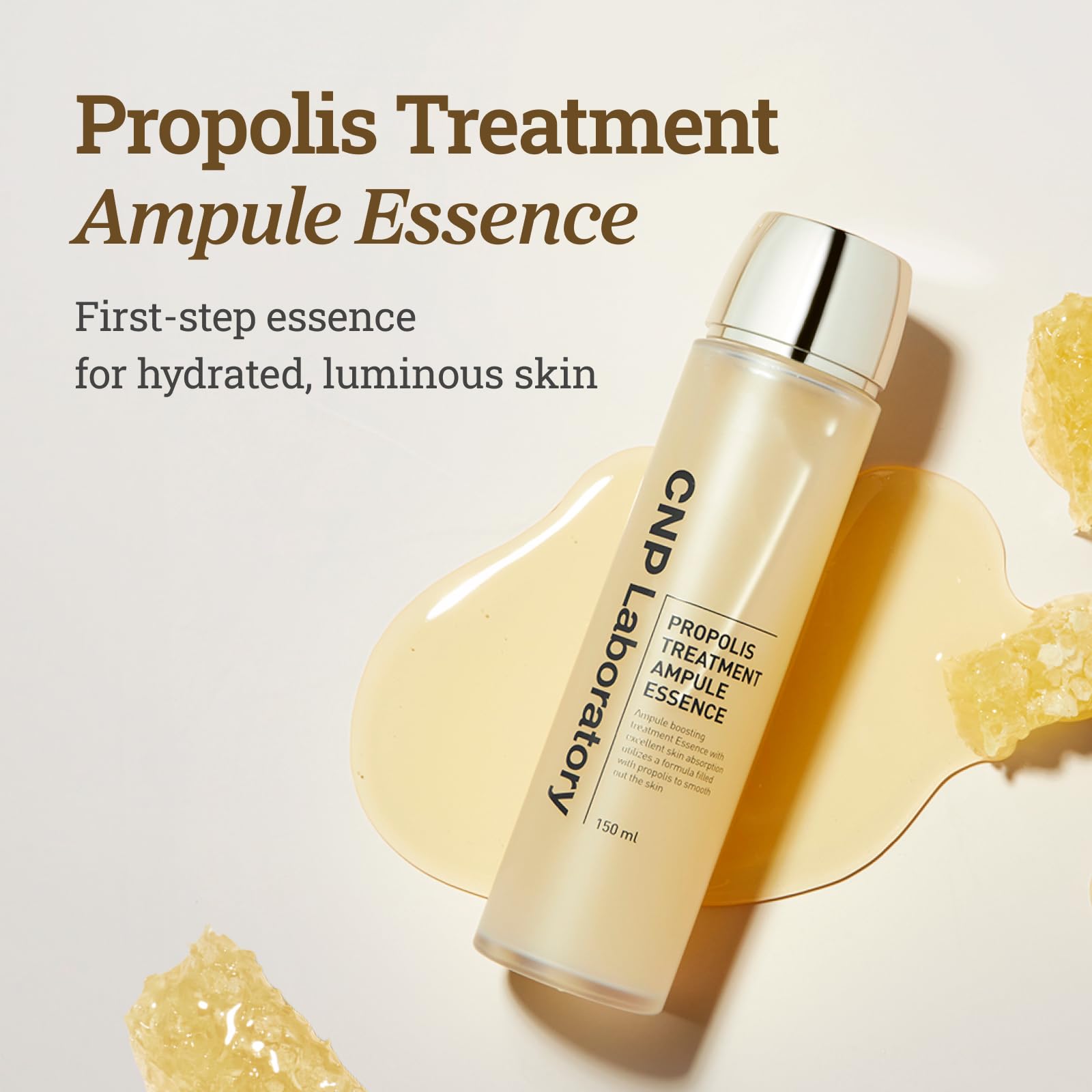 CNP Honey Glow Booster Toner ingredients showcase propolis and honey for soothing, nourished skin