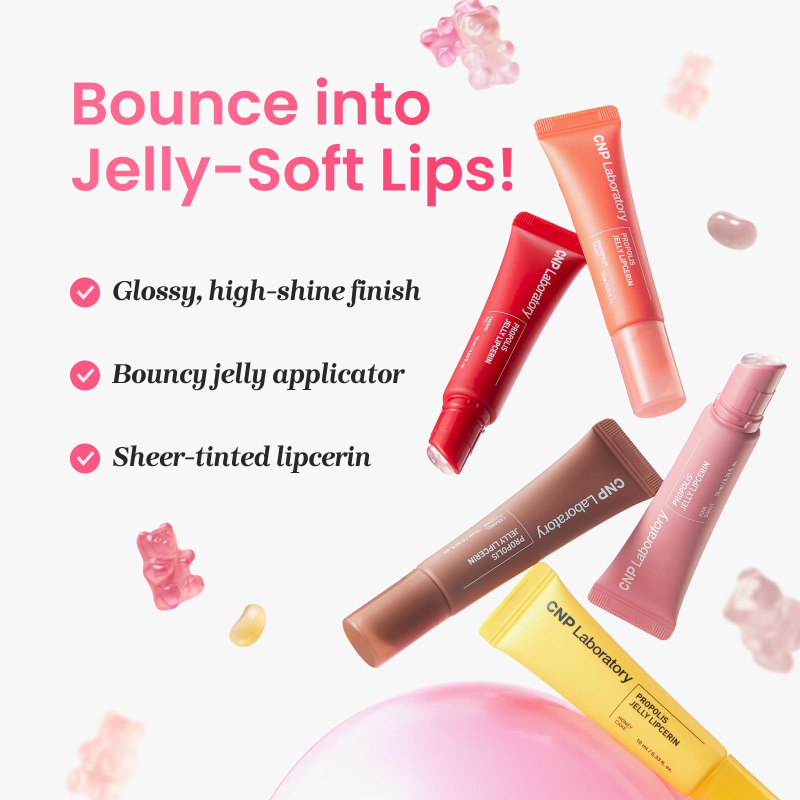 CNP Propolis Jelly Lipcerin 02 Pink Donut features Manuka honey and propolis extract