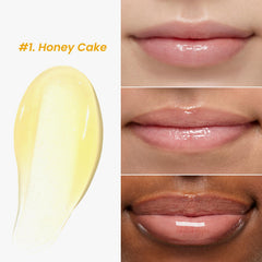 CNP Propolis Jelly Lipcerin close-up of gloss texture on lips.