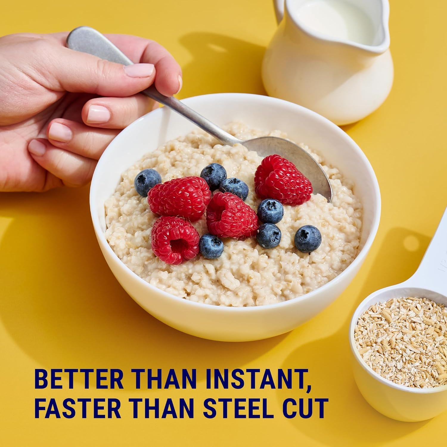 Coach's Oats heart-healthy oats ready to fuel a balanced morning.