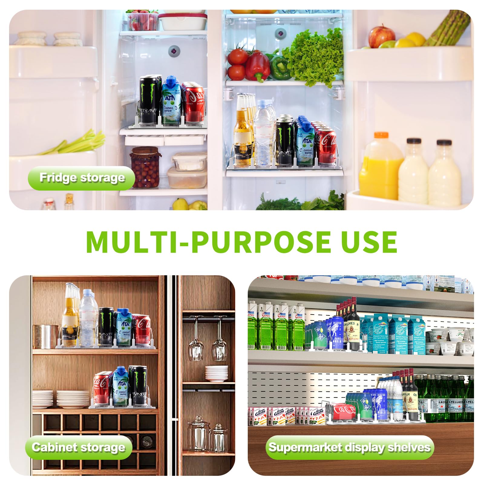 Coanto rust-resistant partitions and sturdy rails for lasting fridge organization.