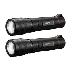 Coast G60R flashlight front view highlighting rugged aluminum body for harsh environments.