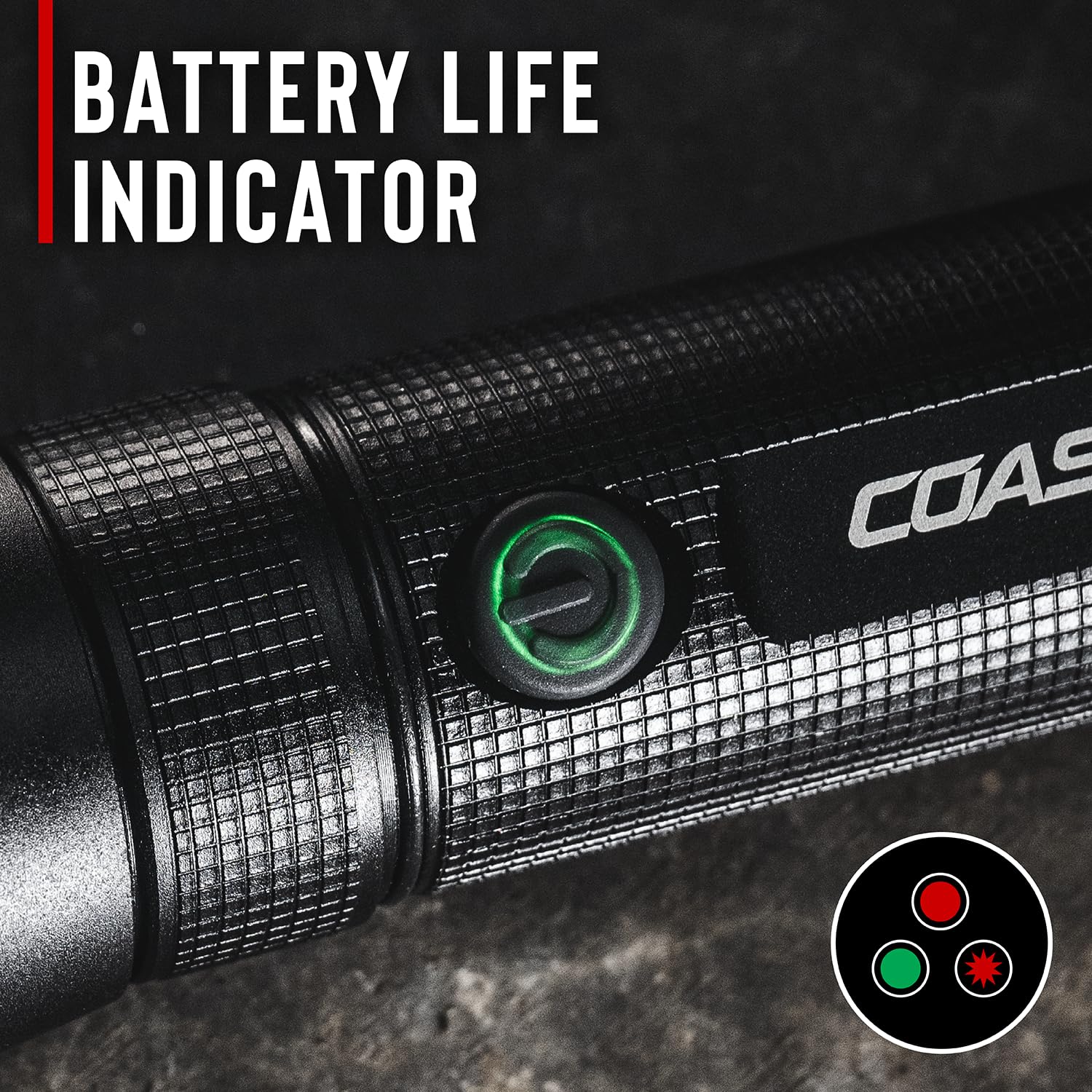 Coast G60R IP67-rated rugged build resists dust and water.