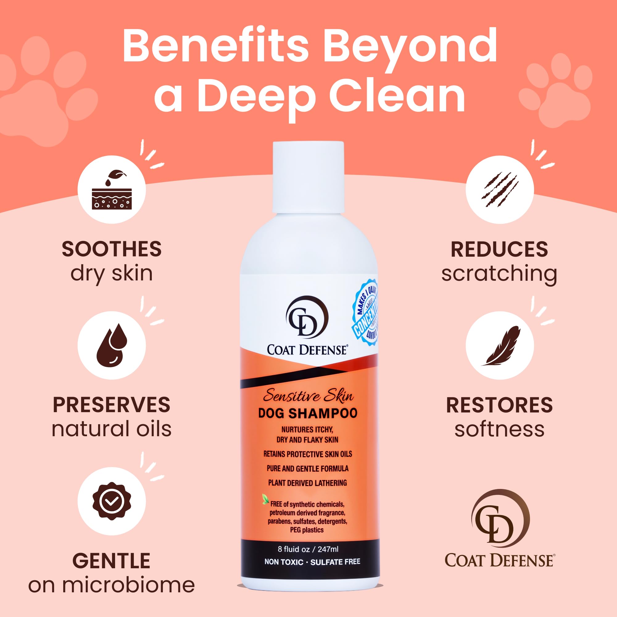 COAT DEFENSE Aloe-based formula soothing base with gentle care for sensitive skin