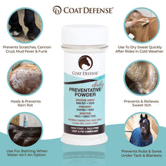COAT DEFENSE Daily Powder brush-through coat enables even coverage for comfort.