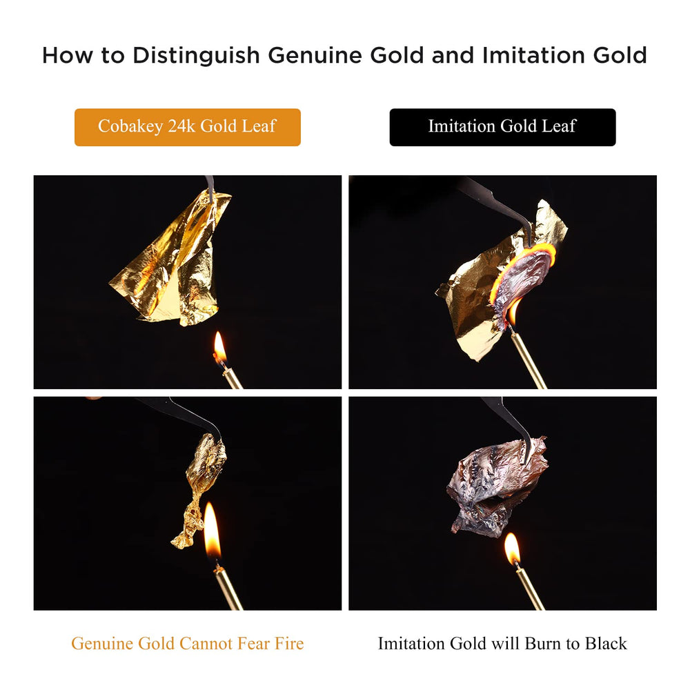 Cobakey cocktail with edible gold flakes for festive garnish.