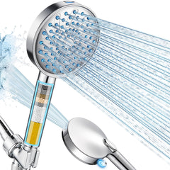 Cobbe filtered shower head chrome handheld with high-pressure rinse for a refreshing shower.