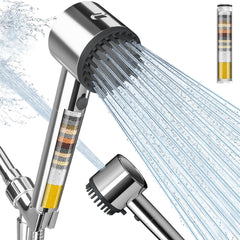 Cobbe Ion Drops filtered shower head chrome close-up highlighting premium finish and water-saving design.