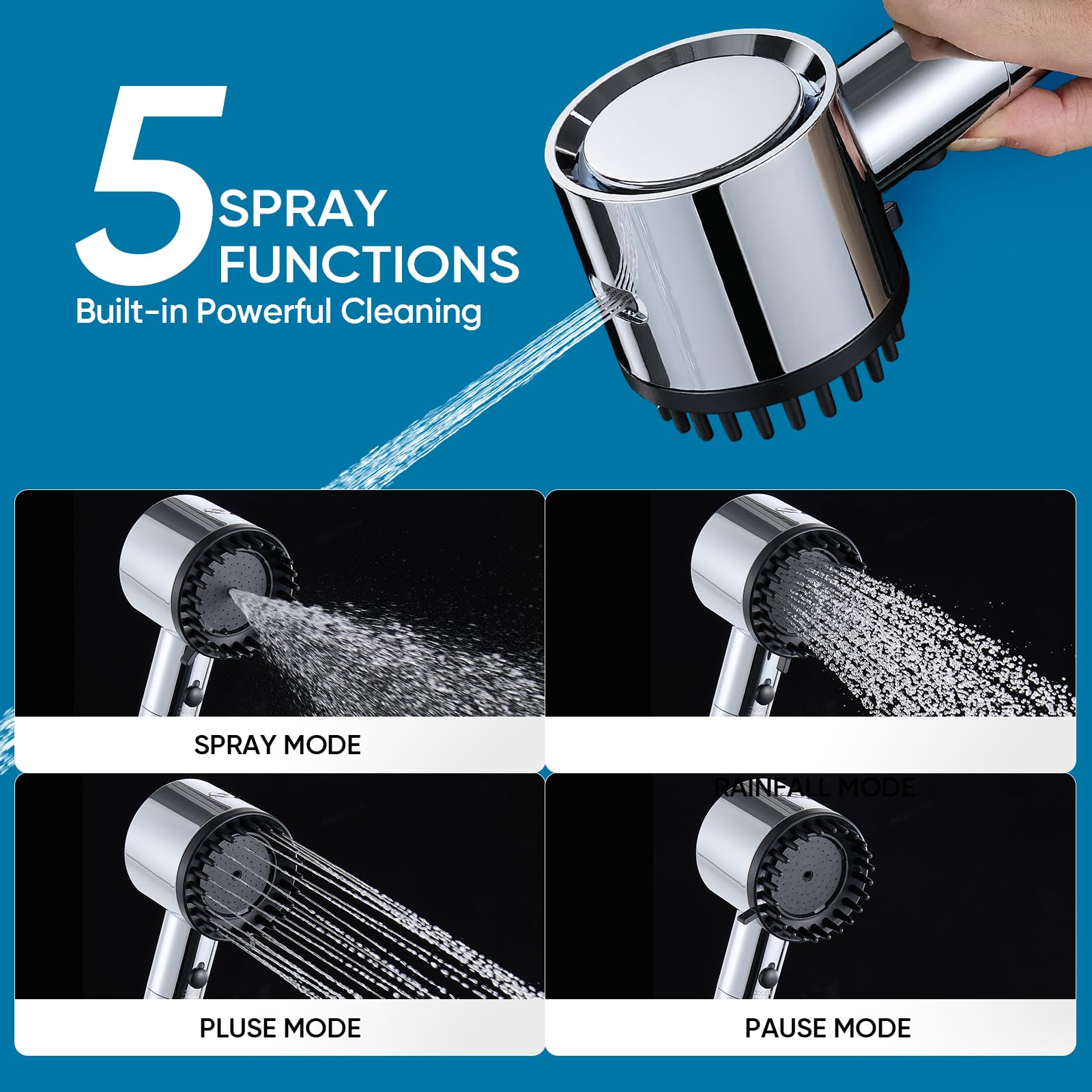 Cobbe Ion Drops water stream with filter media highlights filtration performance.