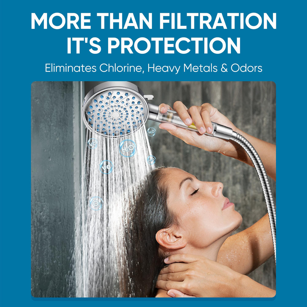 Cobbe handheld shower head seven modes enable customizable water coverage.