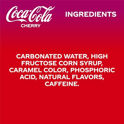 Coca-Cola Cherry can label close-up highlighting iconic branding.