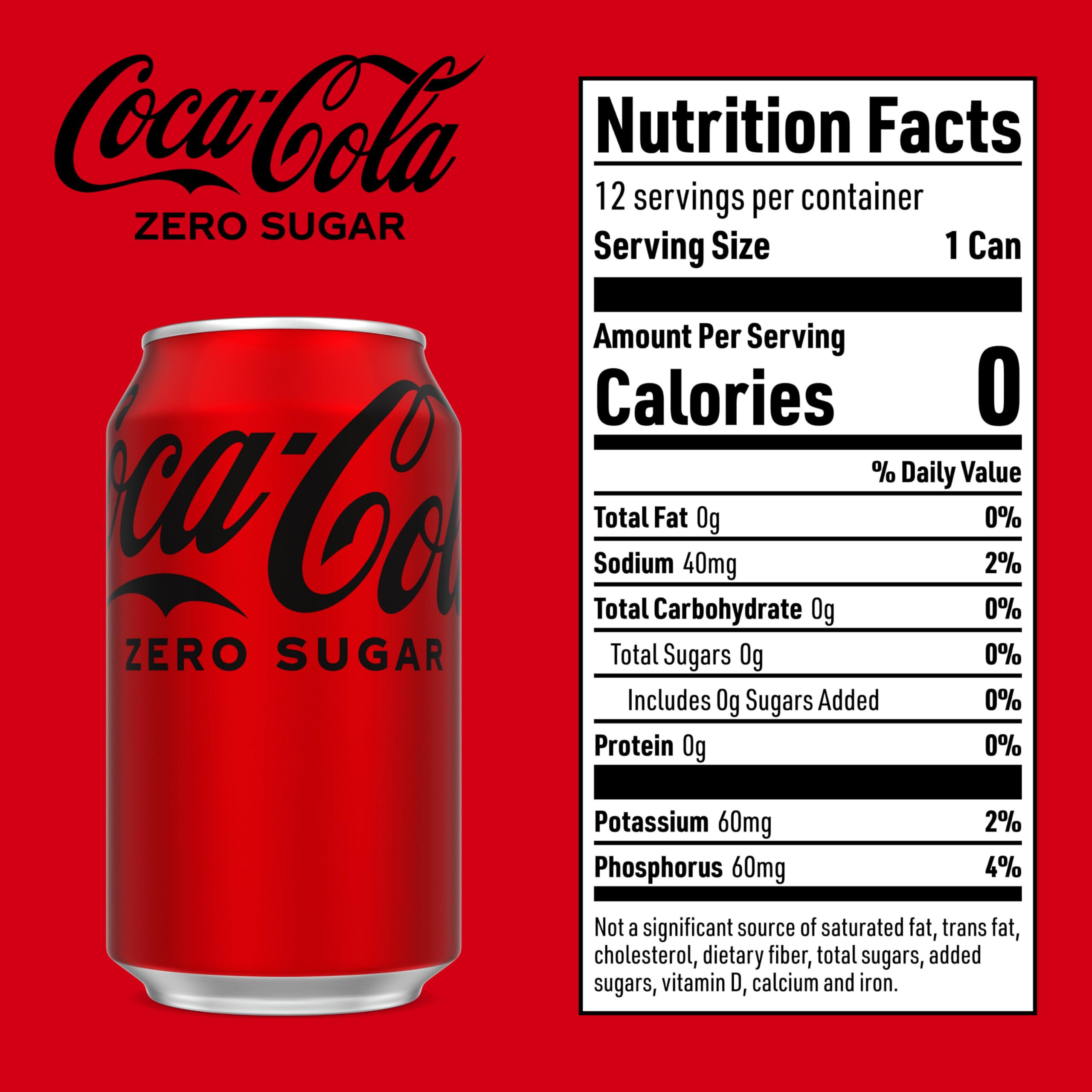 Coca-Cola Zero 12oz pack side view ideal for on-the-go refreshment.