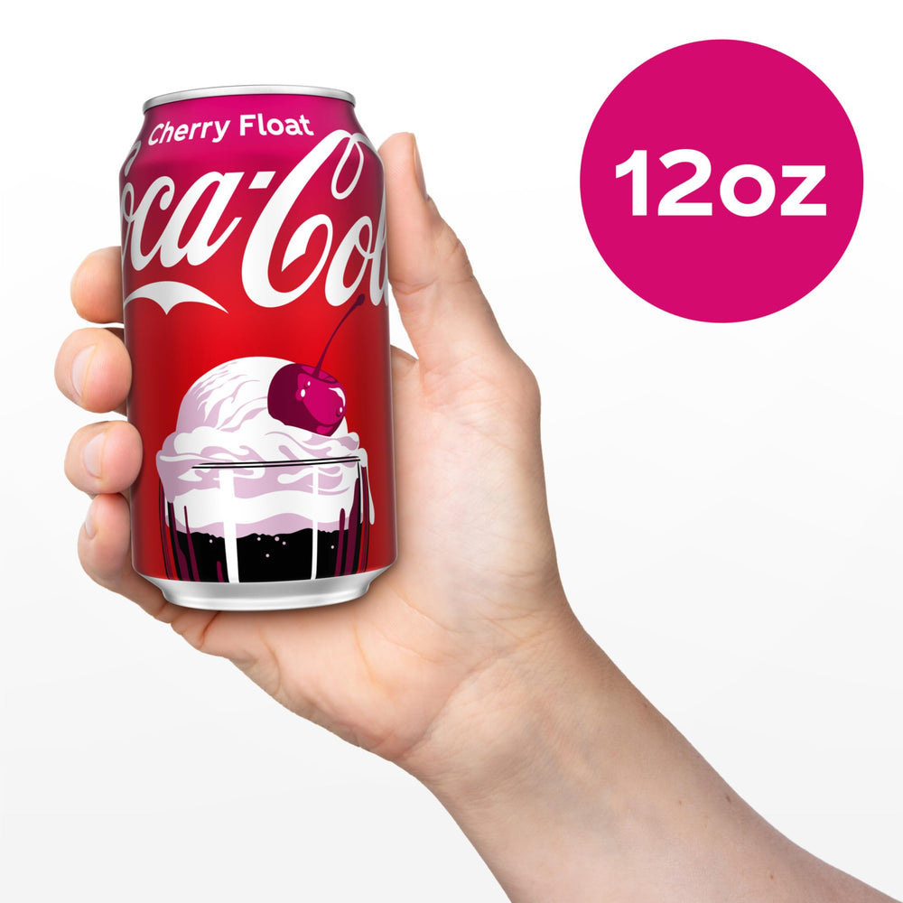 Retro-inspired glassware scene with Coca-Cola Zero Cherry Float evokes soda fountain vibes