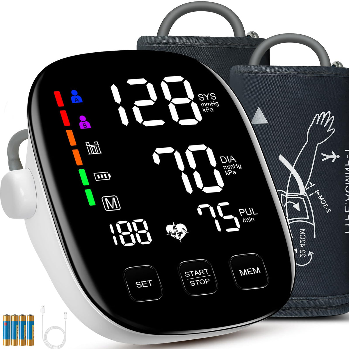 COCACIS Blood Pressure Monitor front view for quick at home checks.
