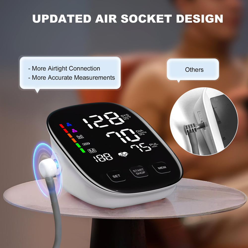COCACIS BP Monitor powered by USB and batteries for flexible use.