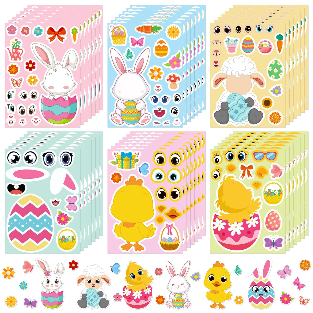 COCHIE Easter stickers kit cover, vibrant designs for kid-friendly spring crafts.
