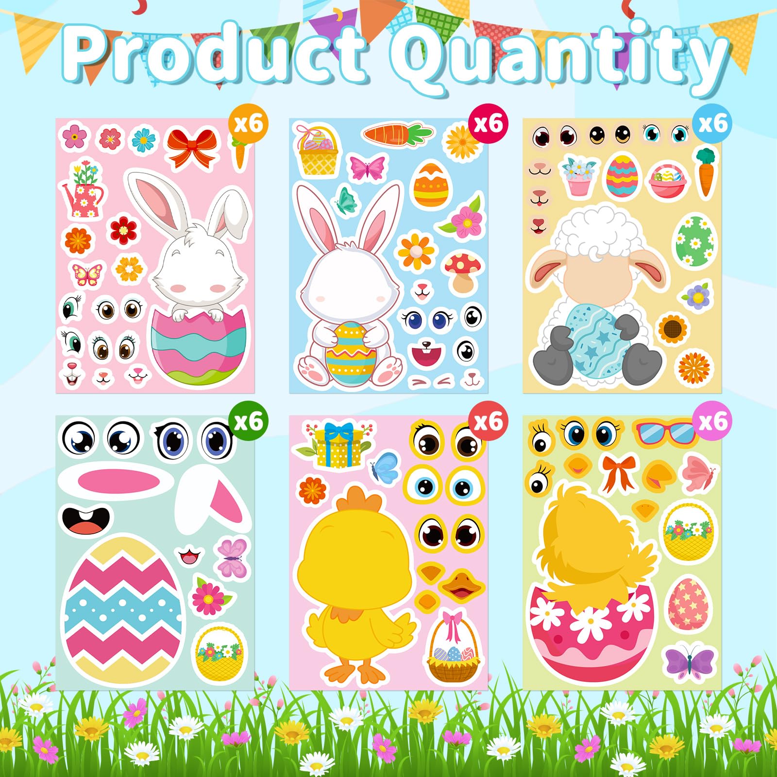 COCHIE Easter sticker size 18 by 13 cm, easy to carry for classroom activities.