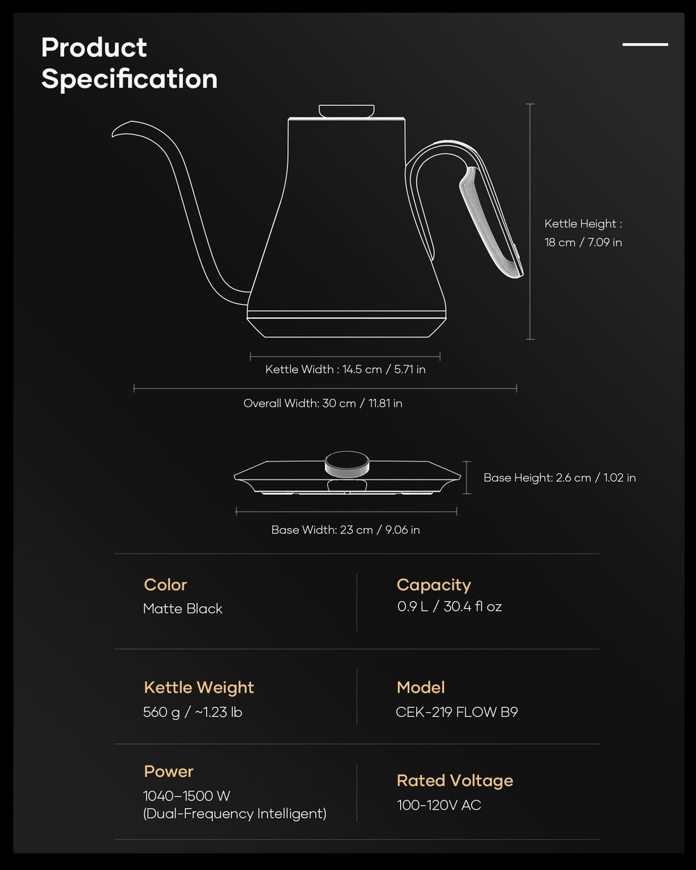 Intelligent base maintains ±1°F precision for flawless brewing