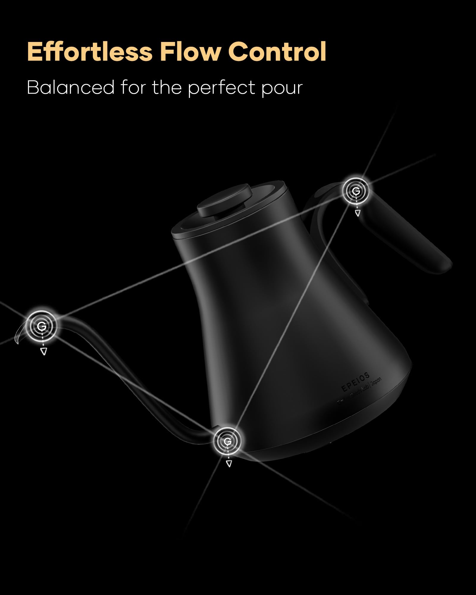 Built-in brew timer on Cocinare kettle with a three-second countdown