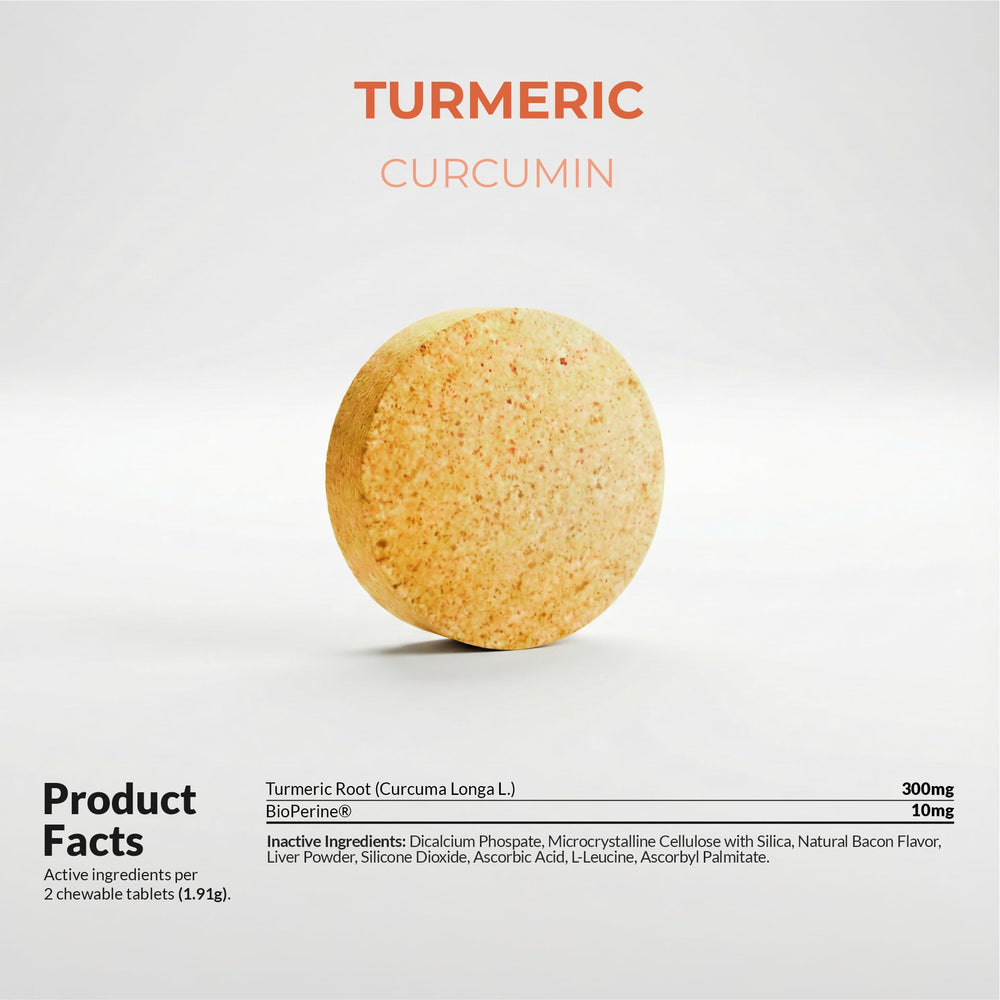 Coco and Luna turmeric dogs made in usa label communicates quality and safety.