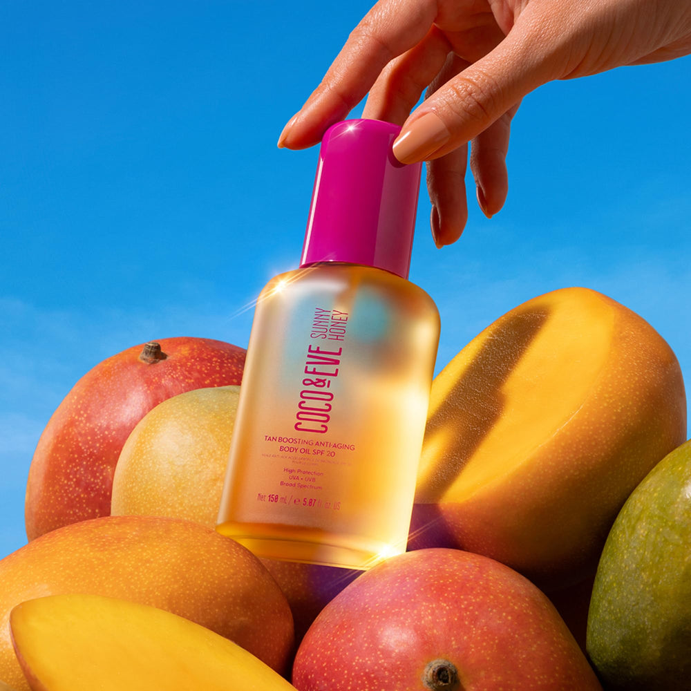 Coco & Eve anti-aging peptide bottle showing radiant skin potential.