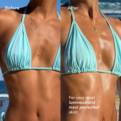 Coco & Eve Tan Boosting Oil enhances natural tan with peptide-driven glow.