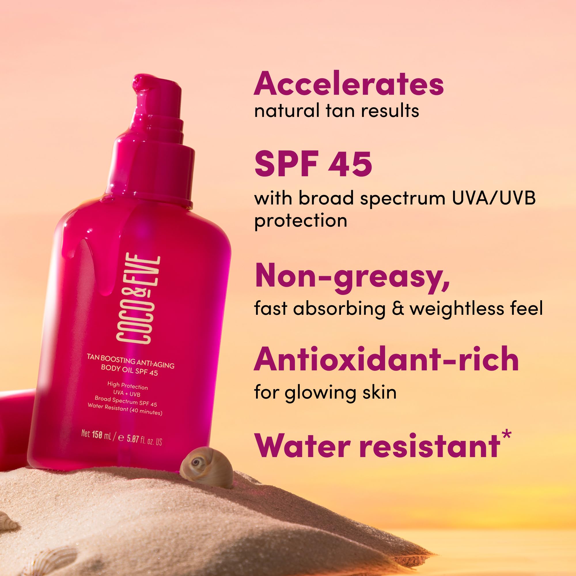 Coco & Eve Tropical Mango scent delivers vacation vibes while sunning.