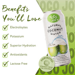 Coco Joy high-calcium electrolyte pour image suggests post-exercise replenishment.