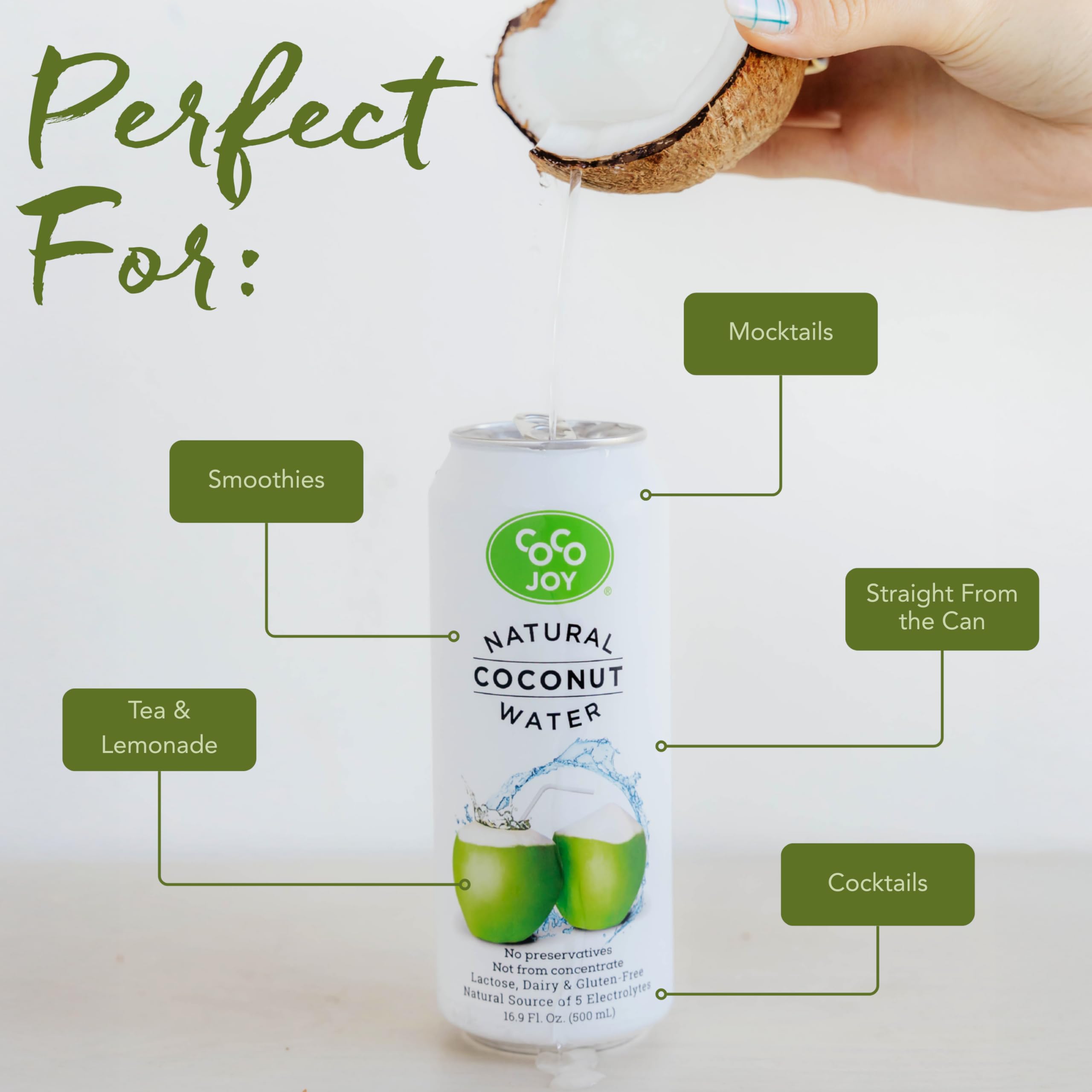 Coco Joy non-GMO gluten-free label promotes clean ingredients and trust.