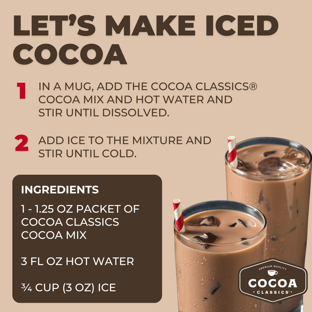 COCOA CLASSICS nonfat milk base delivers a light, creamy texture.