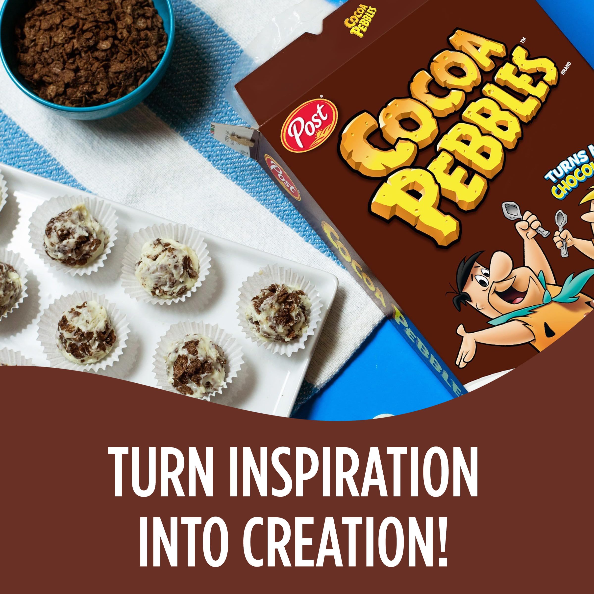 Dessert topping with Cocoa PEBBLES for added chocolate crunch