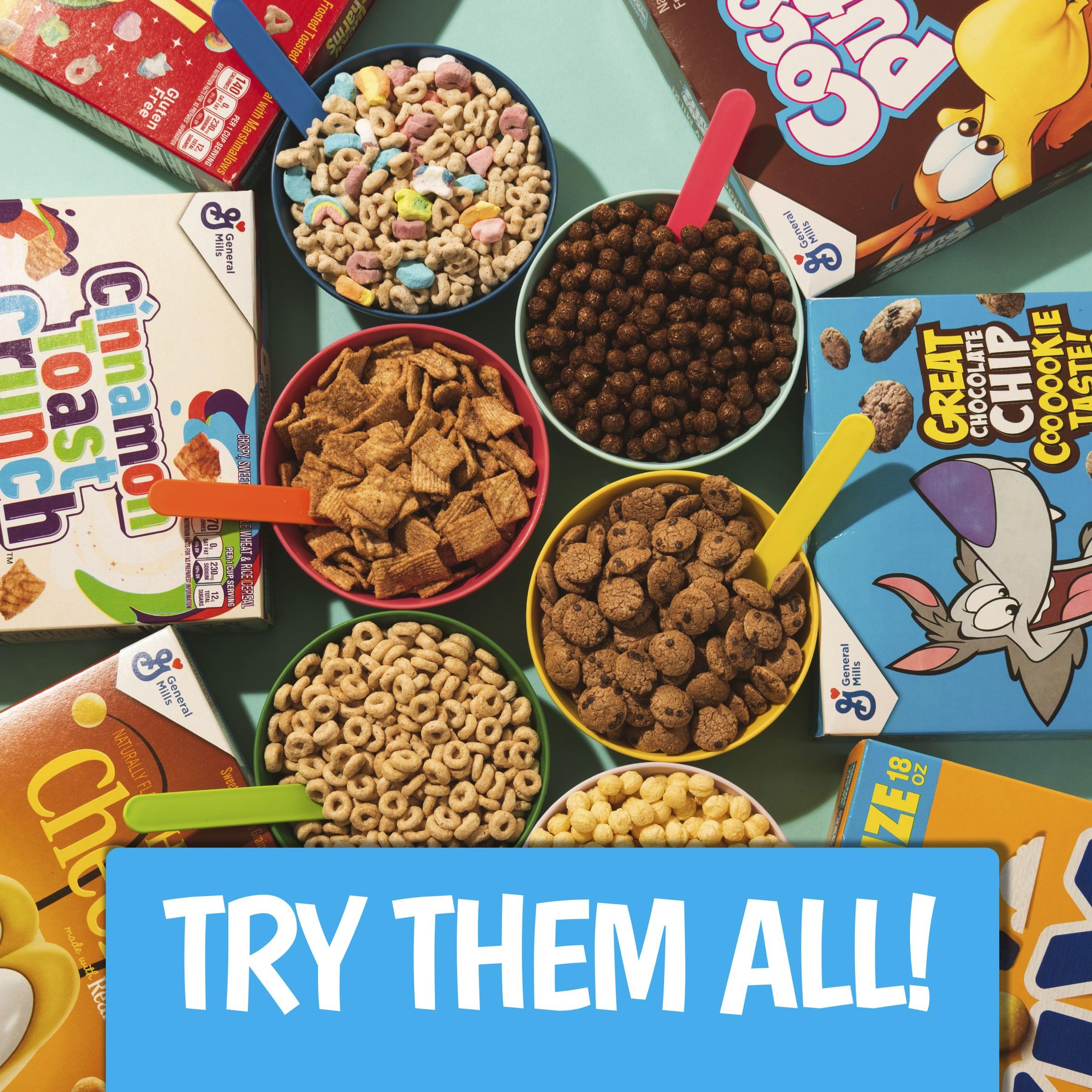 Cocoa Puffs box open reveal ready-to-pour breakfast option.