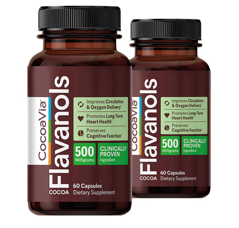 CocoaVia Cardio bottle front with capsules for daily heart health support.