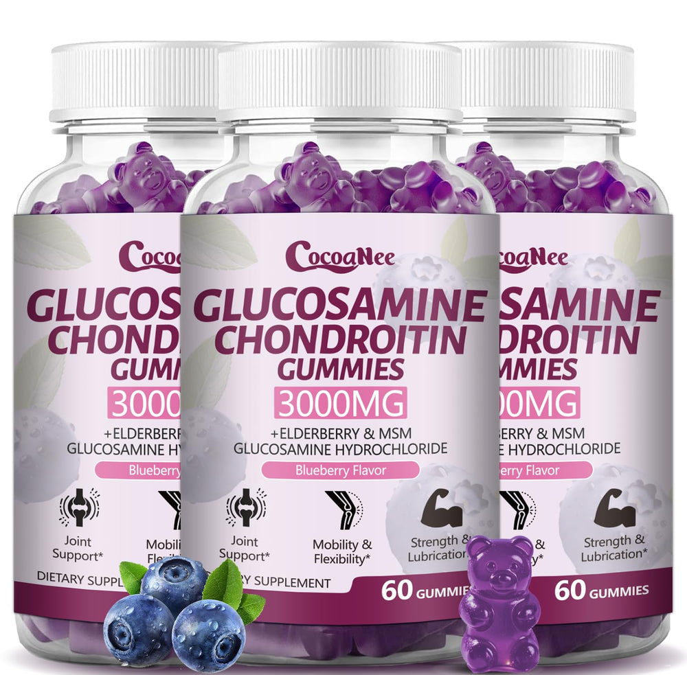 CocoNee joint support gummies bottle highlighting glucosamine blend for flexible movement.