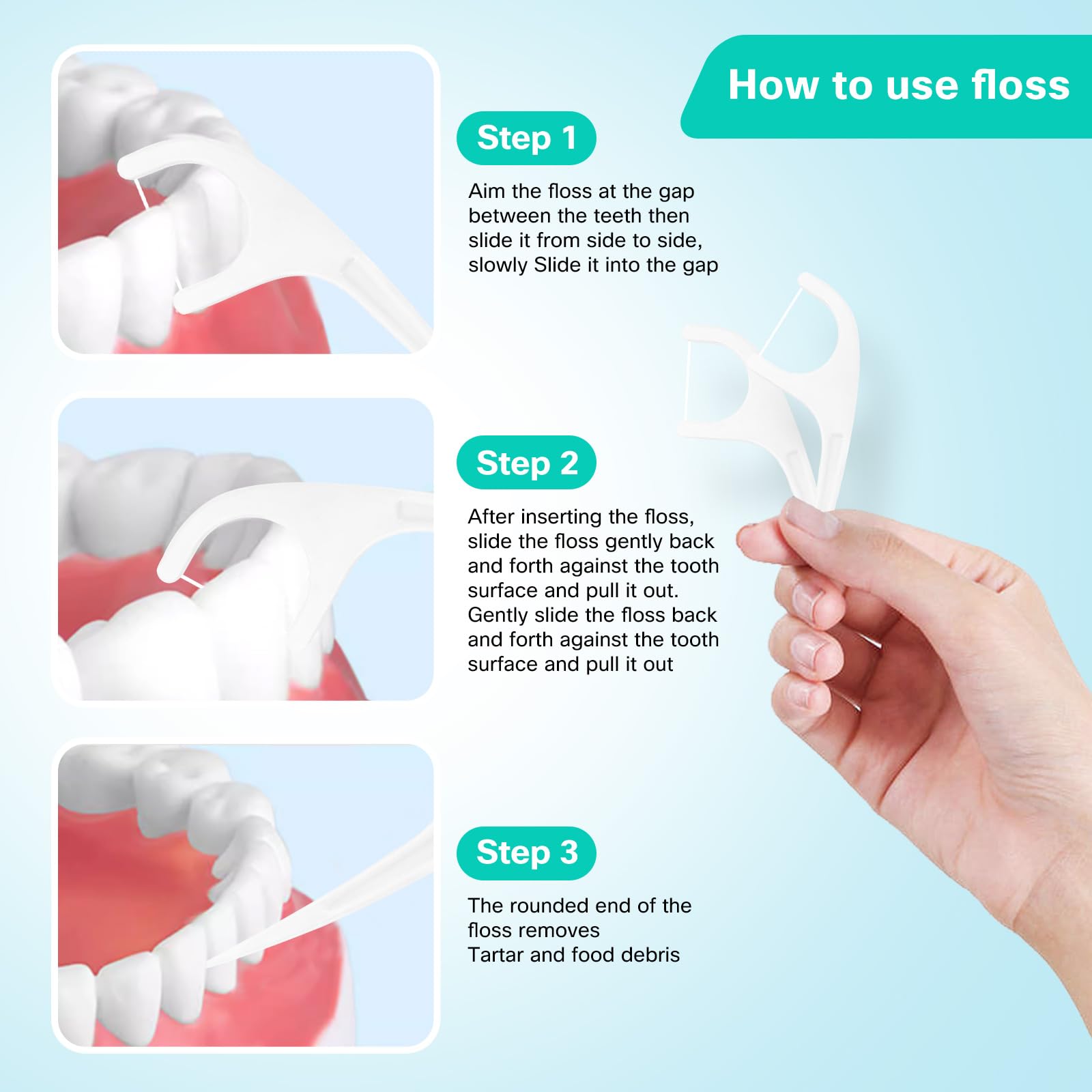 COCOBURI non-slip handle design improves grip during interdental cleaning.